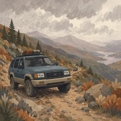 SUV Adventure on Misty Mountain Road