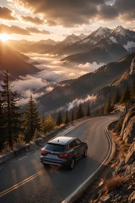 SUV Adventure on Misty Mountain Road