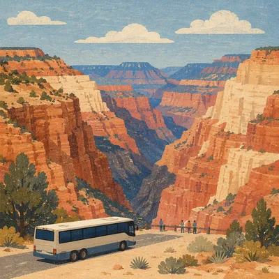 Tour Bus at Desert Mountain Overlook