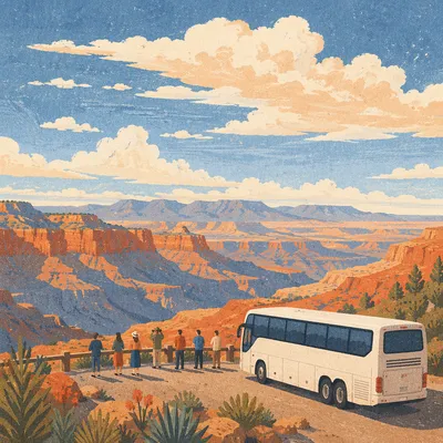 Tour Bus at Desert Canyon Overlook