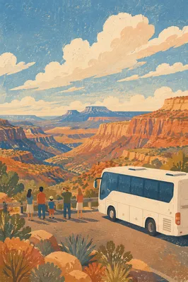 Tour Bus at Desert Canyon Overlook