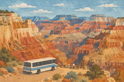 Tour Bus at Desert Canyon Overlook