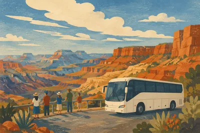 Tour Bus at Desert Canyon Overlook