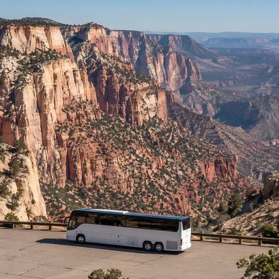 Tour Bus at Desert Canyon Overlook