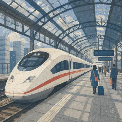High Speed Train at City Platform