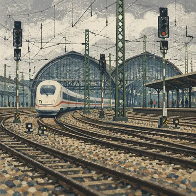 Modern Train Arriving at City Platform