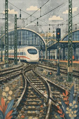 Modern Intercity Train at Central Station