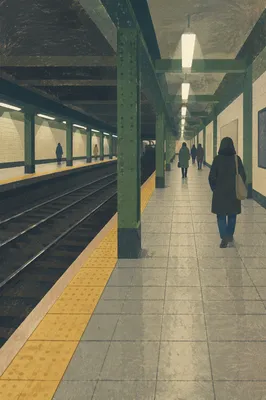 Quiet Underground Train Platform Commute