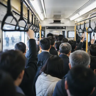 Morning Commuters Inside City Train