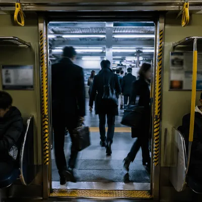 Busy City Train Platform Commute