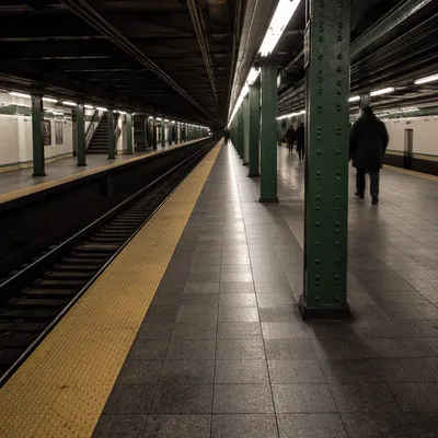 Quiet Underground City Train Platform