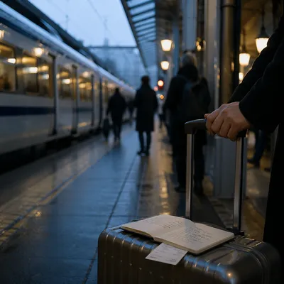 Hopeful Dawn Commute at City Train Platform