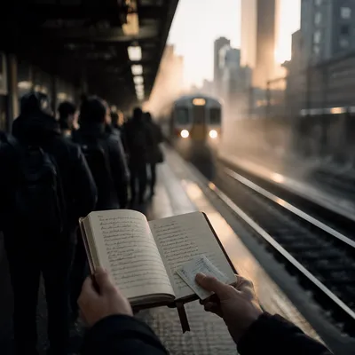 Dawn Commuters Awaiting City Train Journey