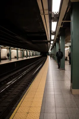 Quiet Underground City Train Platform