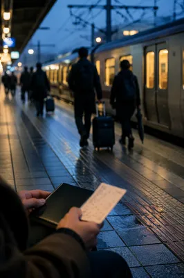 Quiet Blue Hour Train Platform Journey