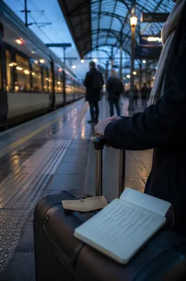 Early Morning City Train Platform Journey