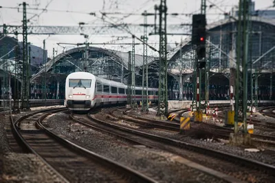 Modern Intercity Train at Urban Station