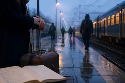 Morning Train Platform Before Faithful Travel