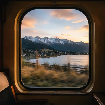 Peaceful Countryside View From Vintage Train