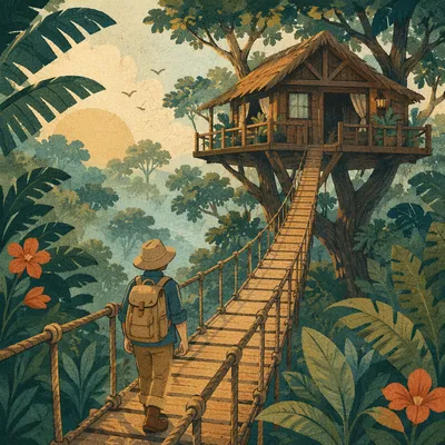 Secluded Jungle Treehouse Lodge Adventure