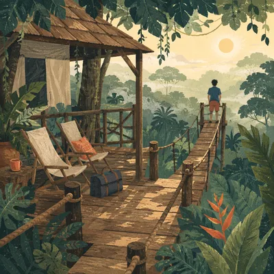 Secluded Jungle Treehouse Lodge Adventure