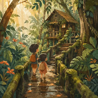 Jungle Canopy Treehouse Lodge Pathway Adventure