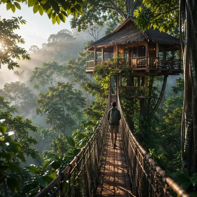 Secluded Jungle Treehouse Lodge Adventure