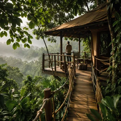 Secluded Jungle Canopy Treehouse Lodge Retreat