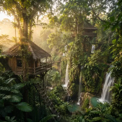 Jungle Canopy Treehouse Lodge Adventure Scene
