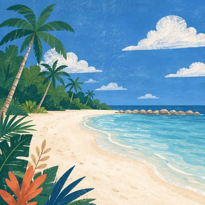 Tropical Hammock on Quiet Palm Beach