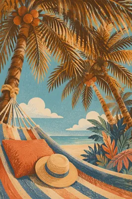 Tropical Hammock Under Palm Trees