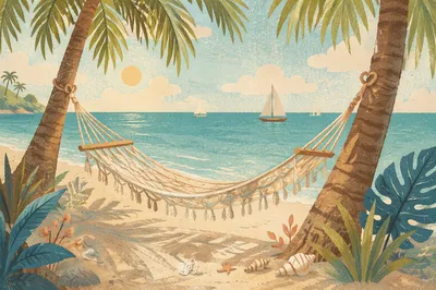 Peaceful Tropical Hammock on Palm Beach