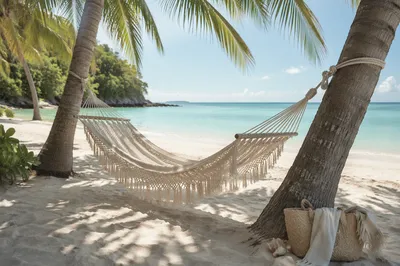 Peaceful Tropical Hammock at Sunrise Beach