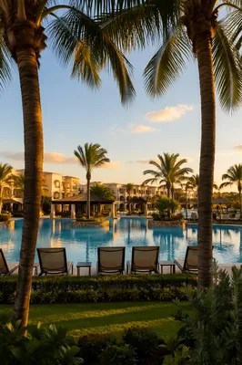 Golden Hour Tropical Resort Pool Retreat