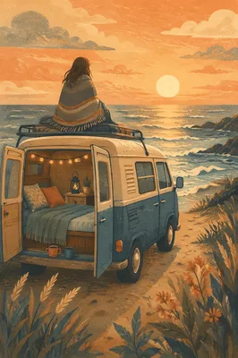 Campervan Ocean Sunset Travel Retreat