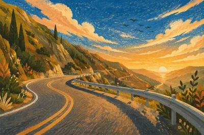 Sunset Hairpin Mountain Road Adventure