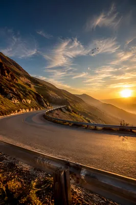 Sunset Winding Mountain Road Hairpin View