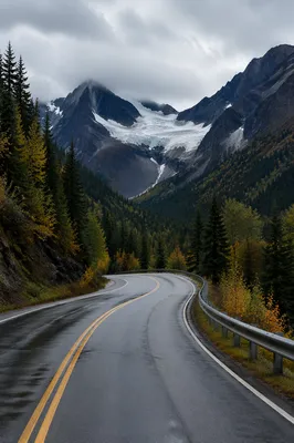 Winding Mountain Road Through Alpine Hairpin Curve