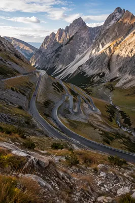 Dramatic Winding Mountain Road Overlook