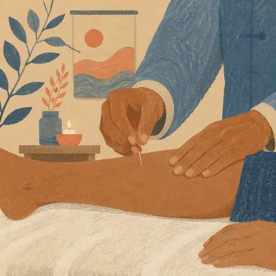 Calm Acupuncture Treatment Close Up