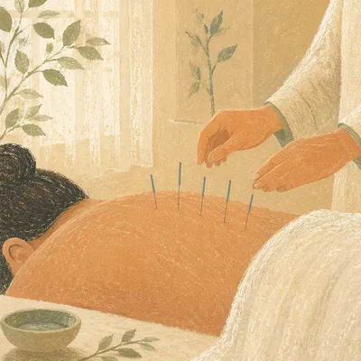 Peaceful Acupuncture Needles Wellness Close Up
