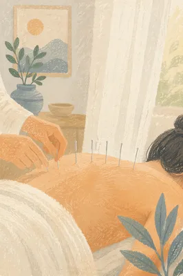 Peaceful Acupuncture Needles Wellness Treatment Close-Up
