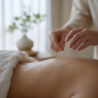 Close-Up Acupuncture Wellness Treatment Scene