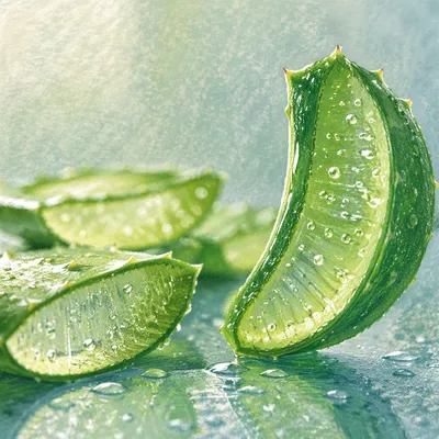 Fresh Aloe Vera Gel Macro Close Up