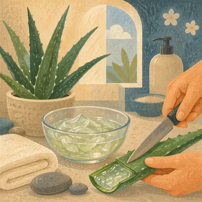 Fresh Aloe Vera Skincare Close Up