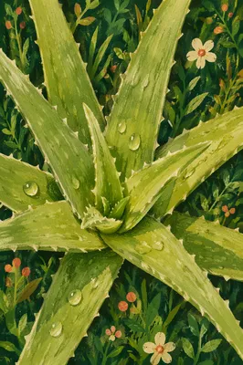 Fresh Aloe Vera Rosette for Natural Wellness