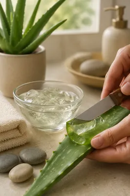 Fresh Aloe Vera Skincare Ritual Close-Up