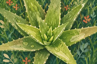 Fresh Aloe Vera Rosette for Natural Skincare