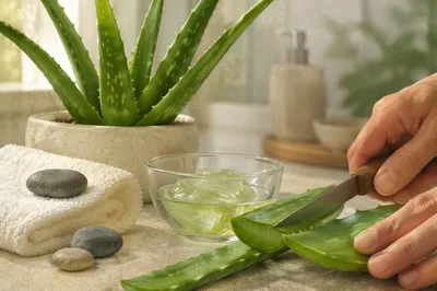 Fresh Aloe Vera Skincare Morning Scene