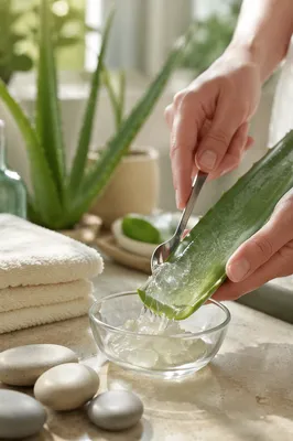 Fresh Aloe Vera Gel Skincare Close Up